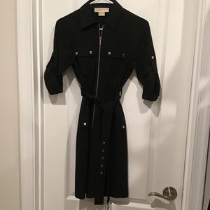 Zipper with sash dress